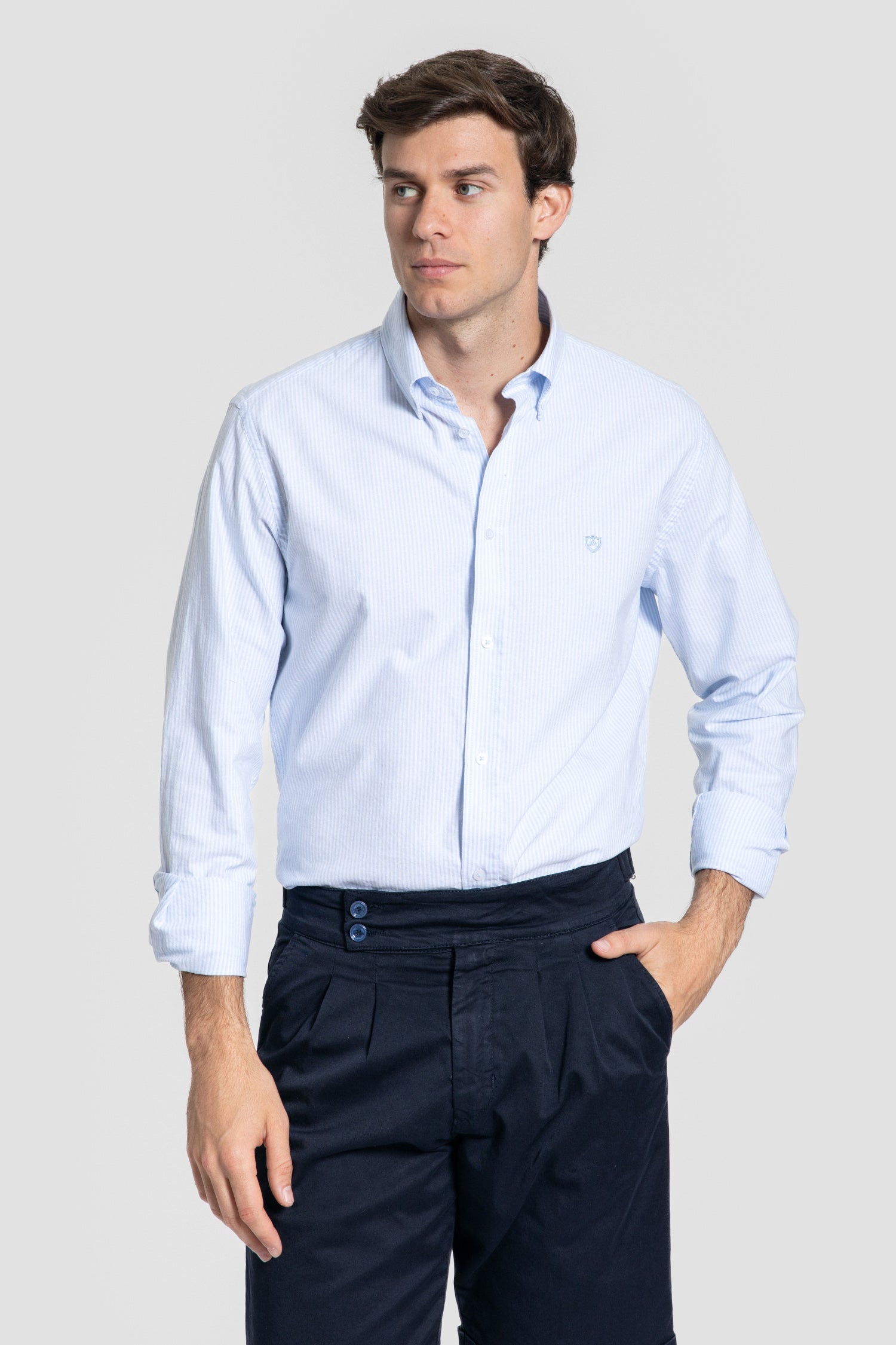 Camisa Rayas Celeste