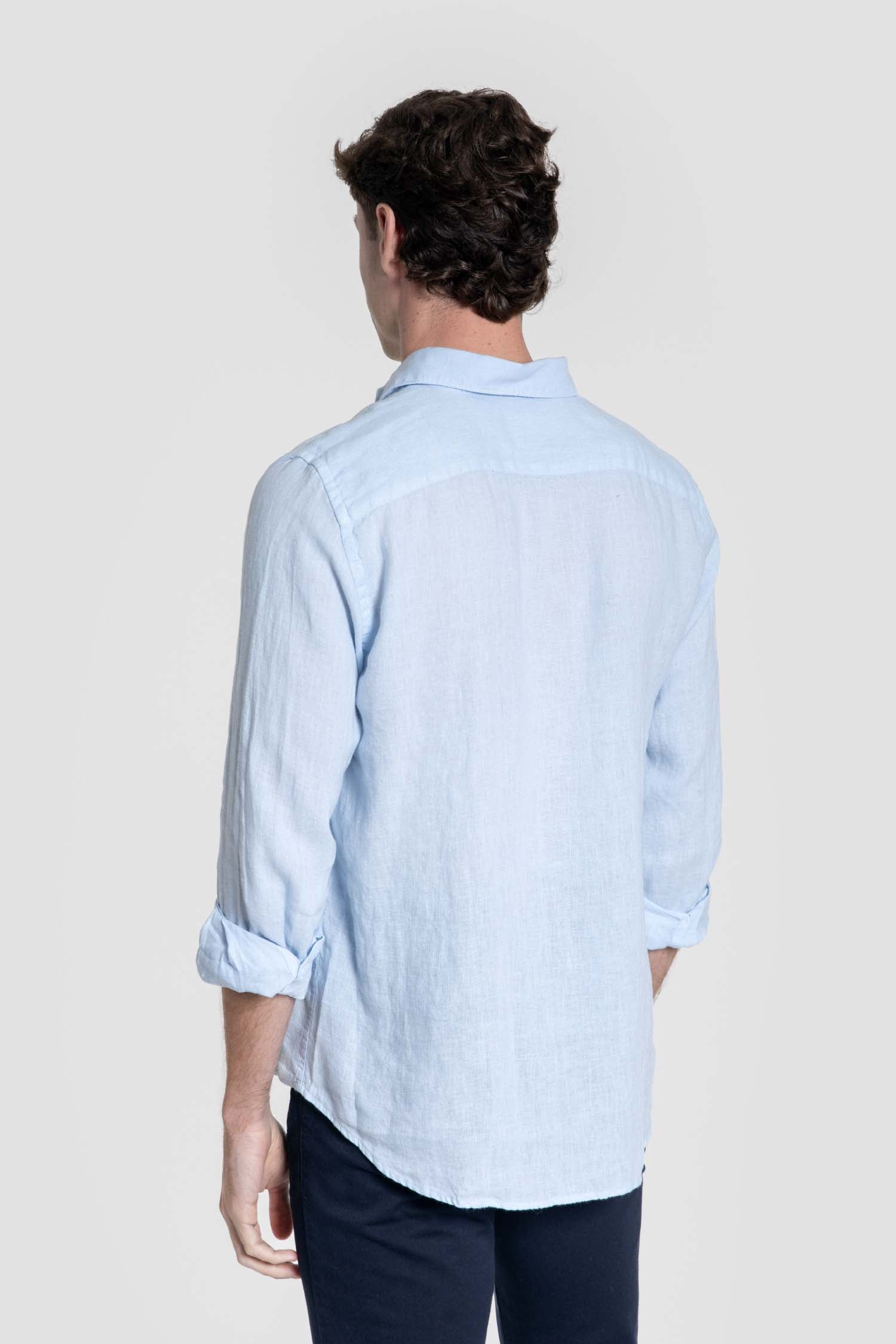 Camisa de Lino Celeste