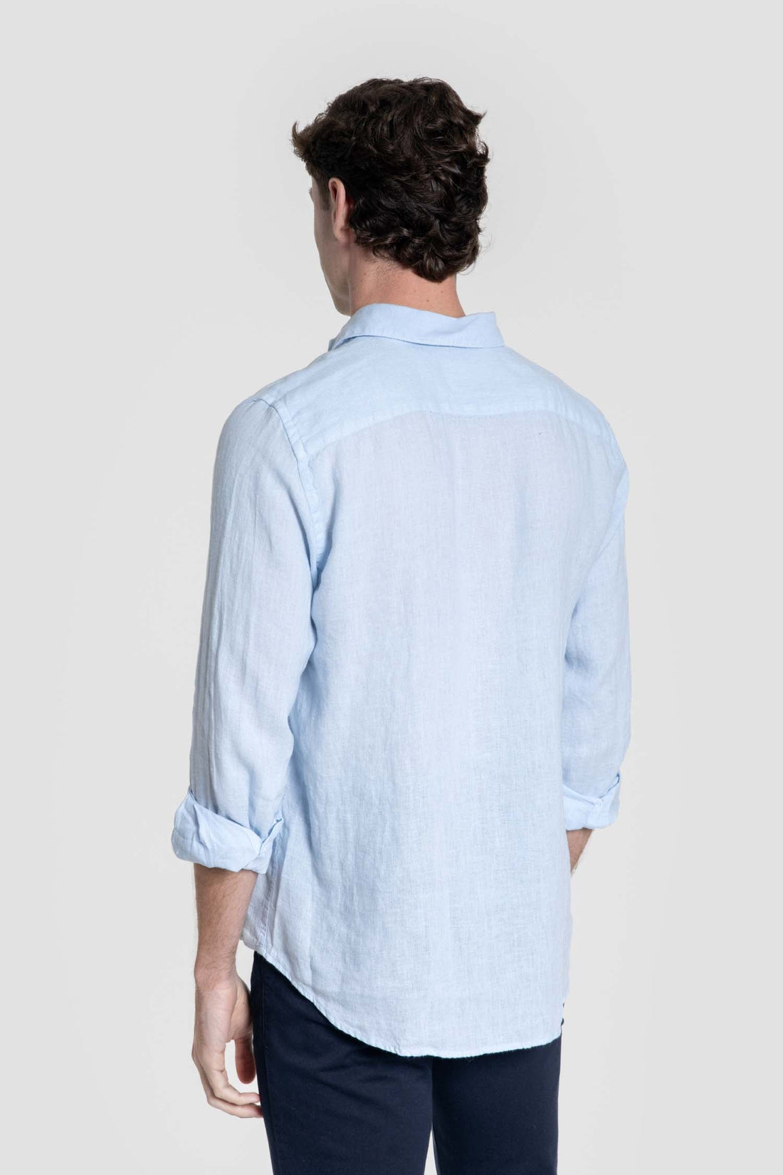 Camisa de Lino Celeste