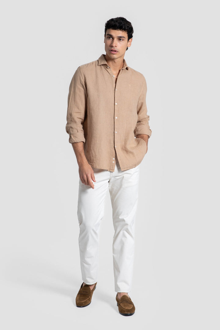 Camisa Lino Camel
