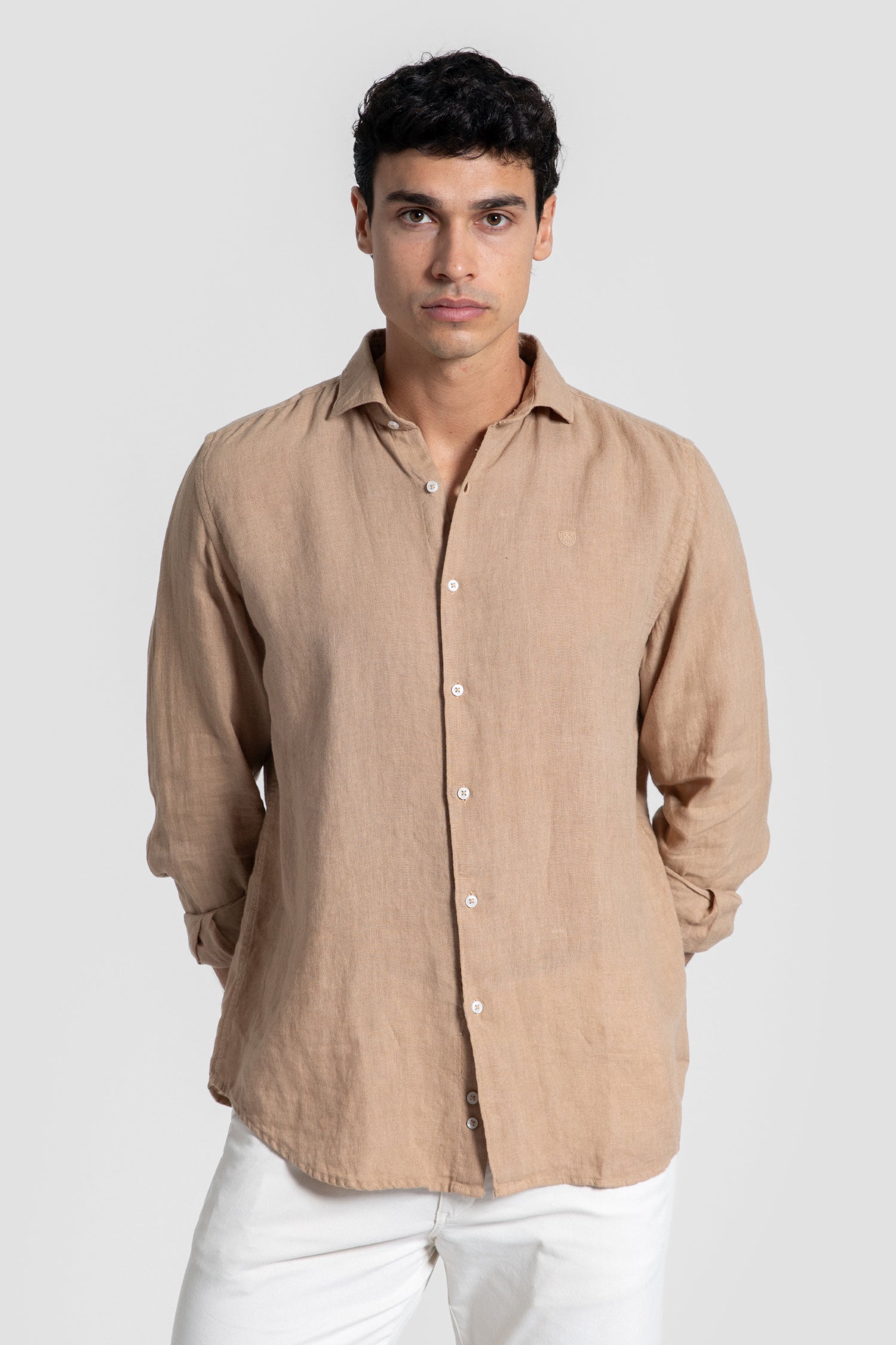 Camisa Lino Camel