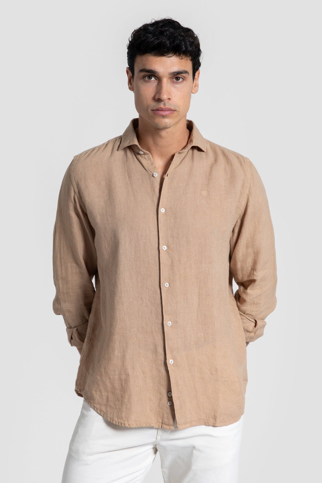 Camisa Lino Camel