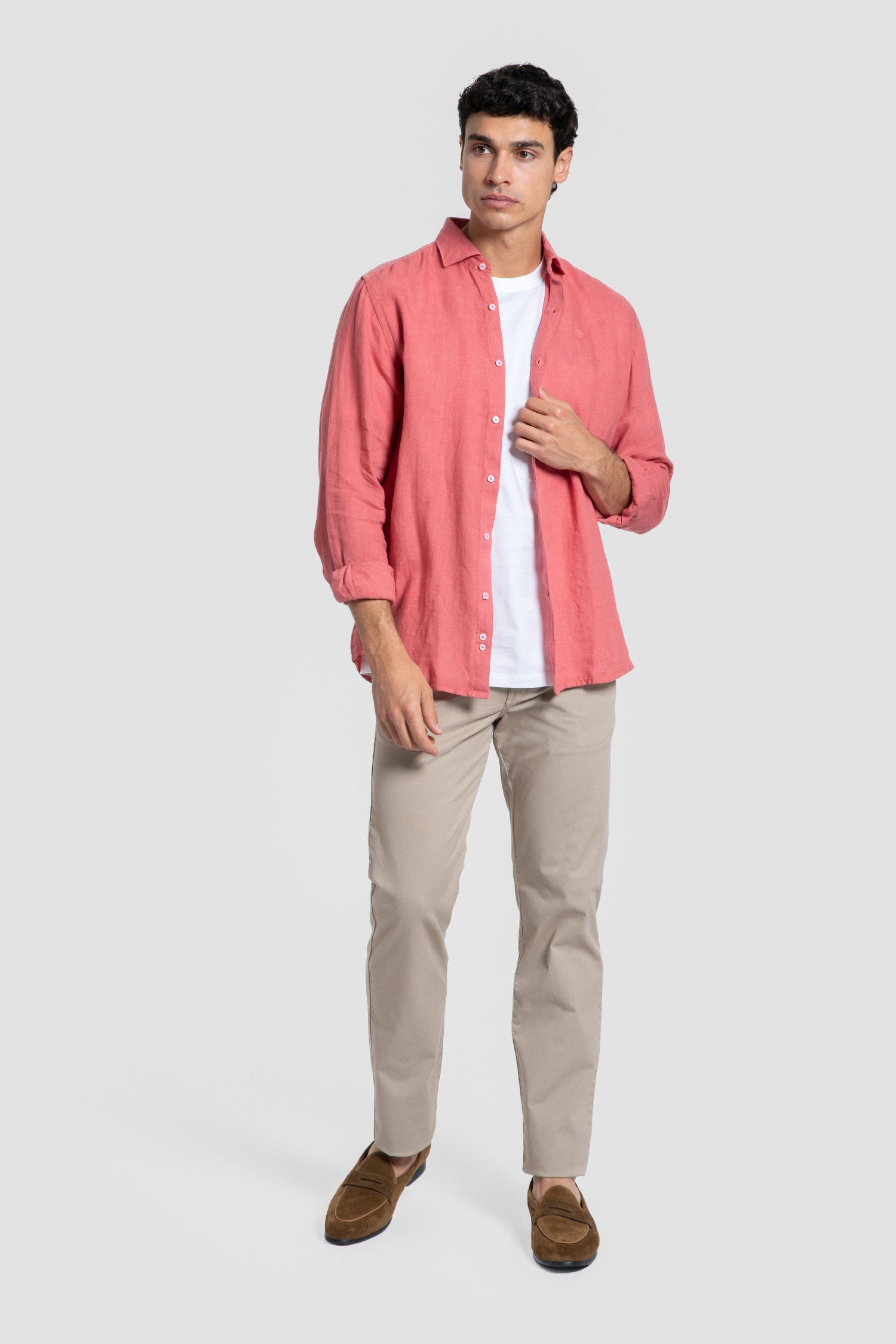 Camisa Lino Coral
