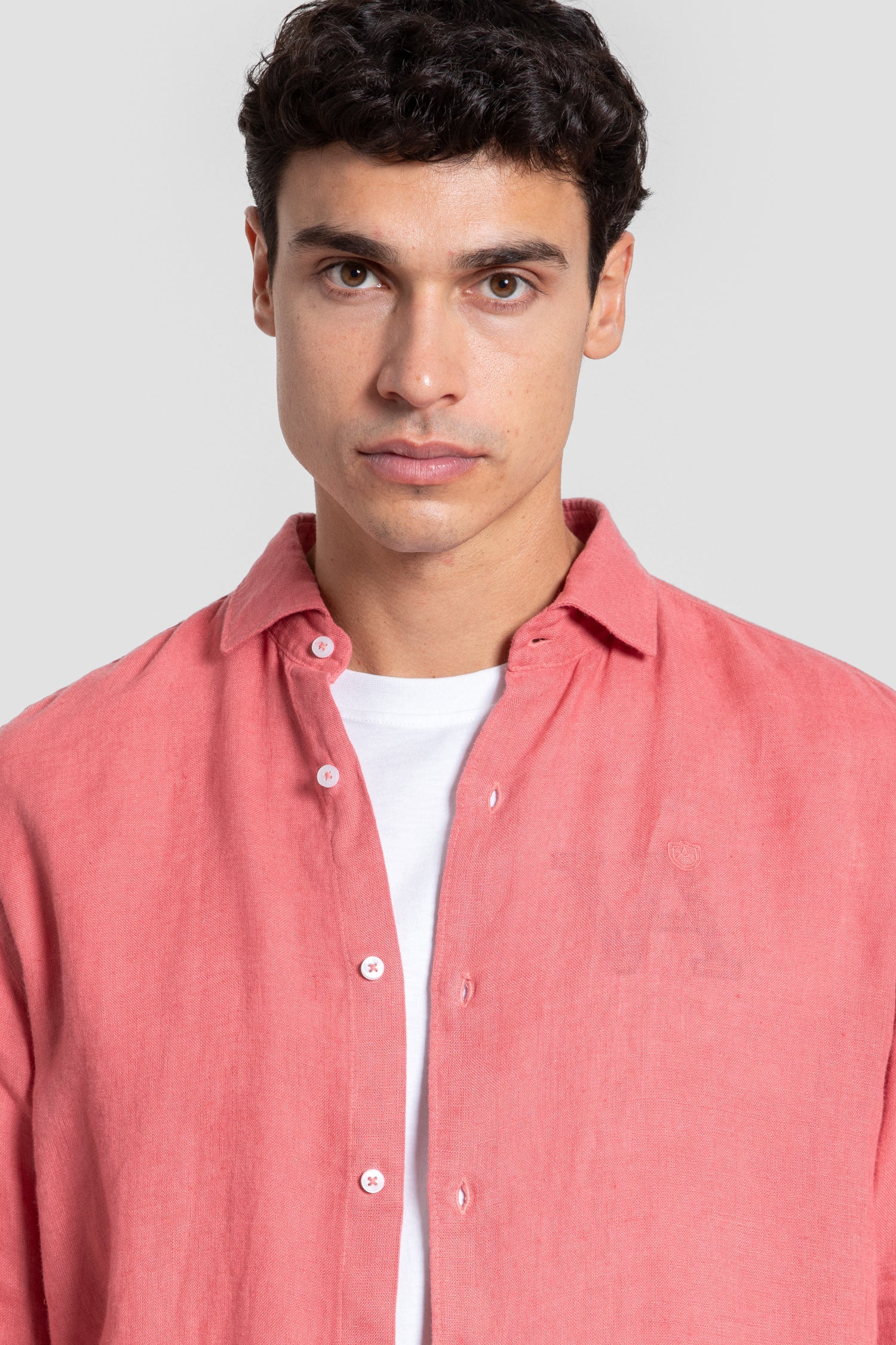 Camisa Lino Coral