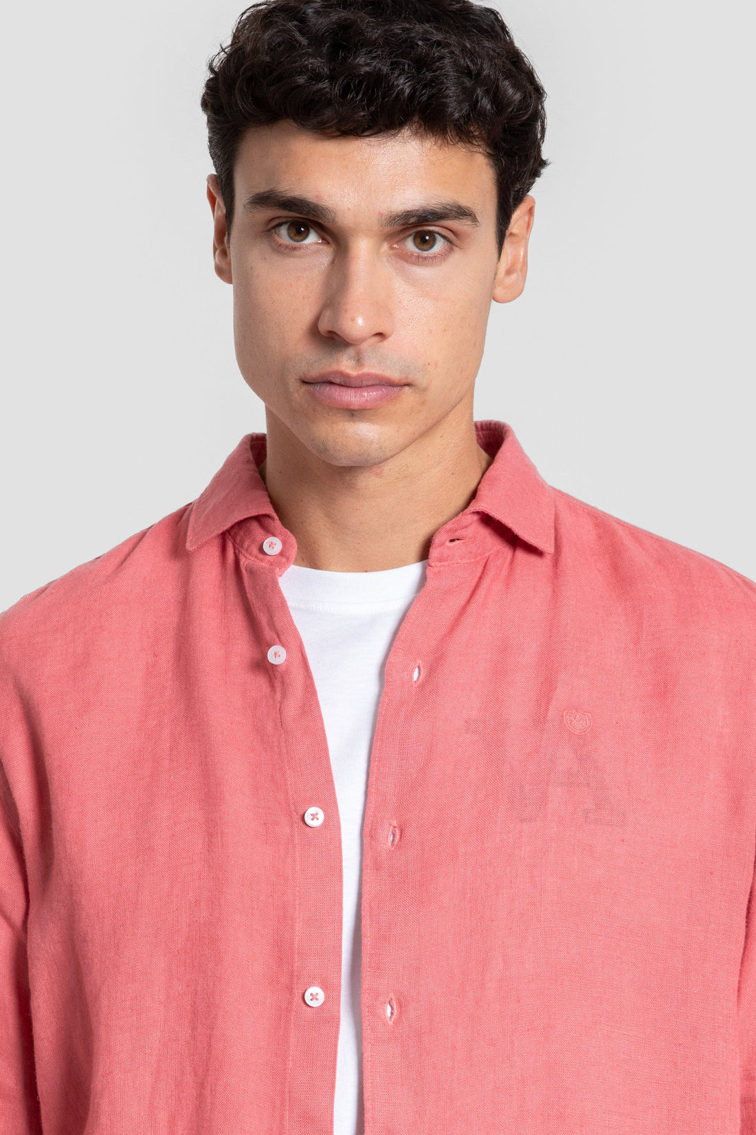 Camisa Lino Coral