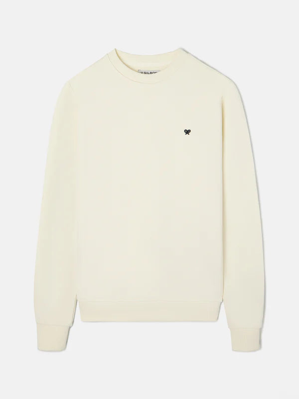 SUDADERA SILBON MINILOGO - CREMA