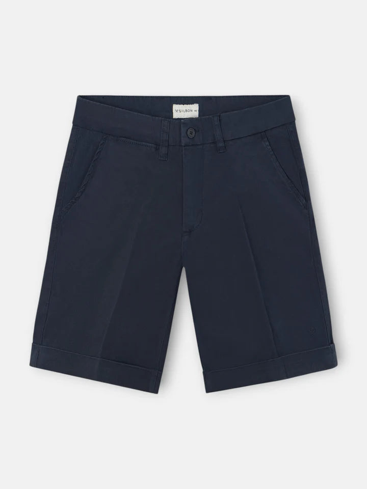 BERMUDA SILBON CLASICA - AZUL NOCHE