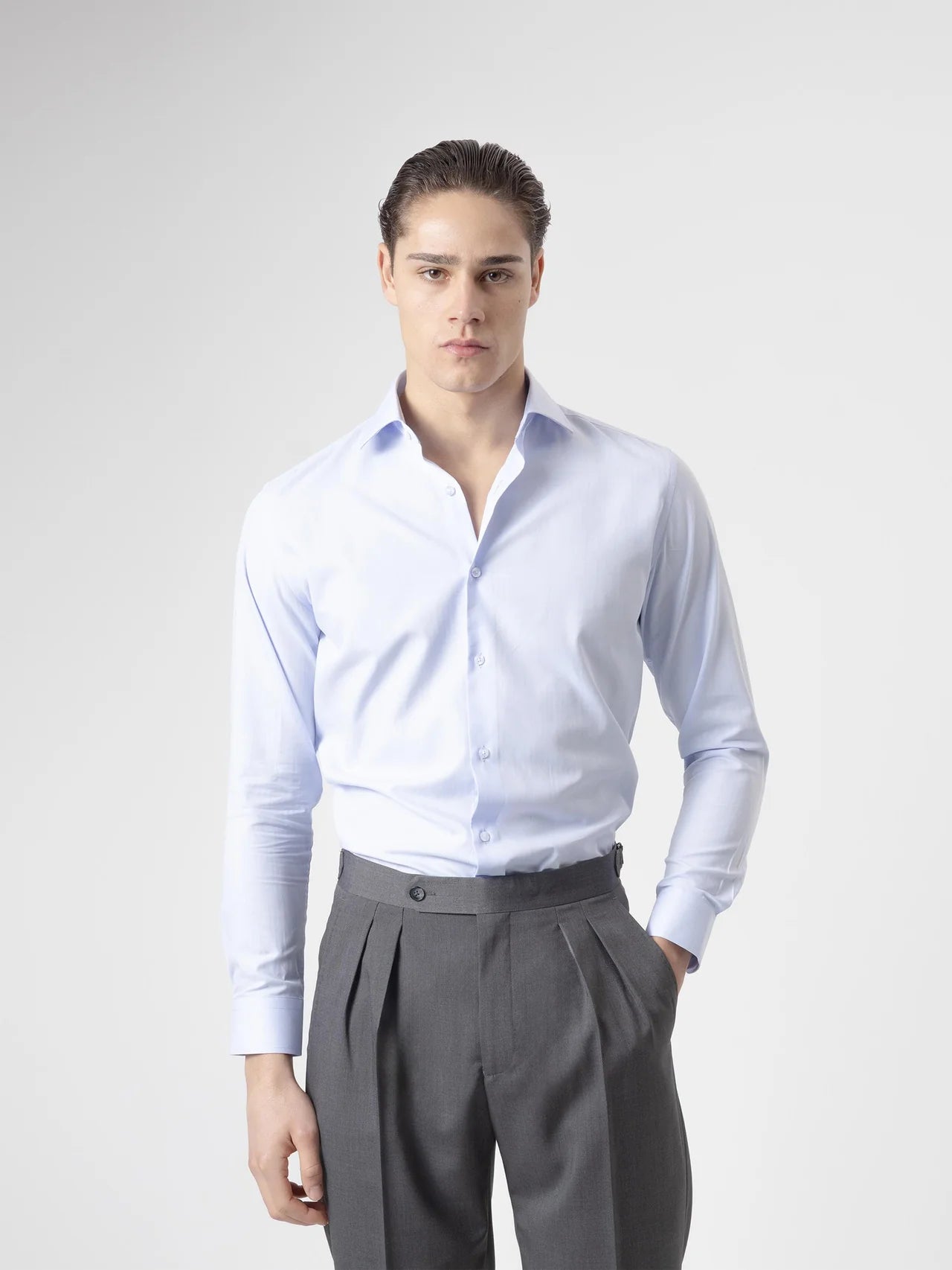 CAMISA AZABACHE VESTIR 02 - CELESTE