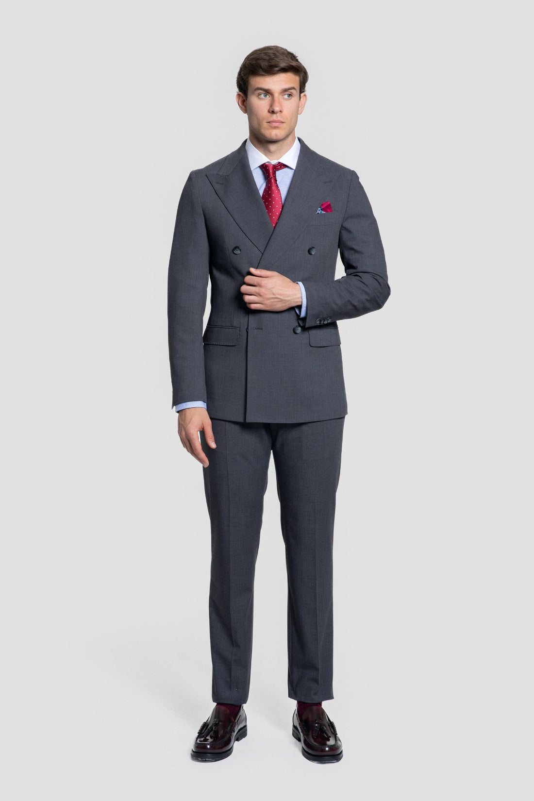 Traje Cruzado Gris
