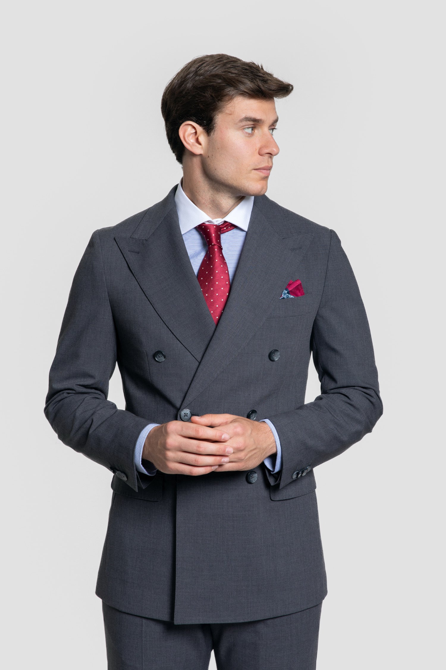 Traje Cruzado Gris