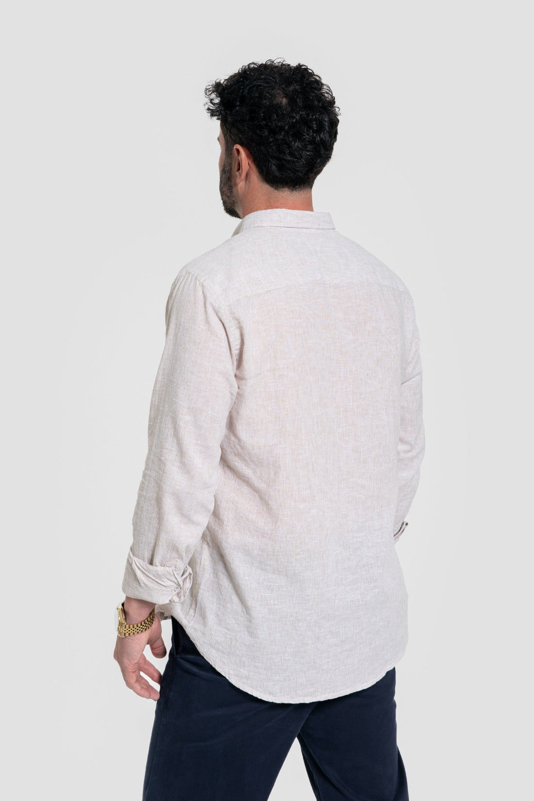 Camisa Polera Rayas Camel