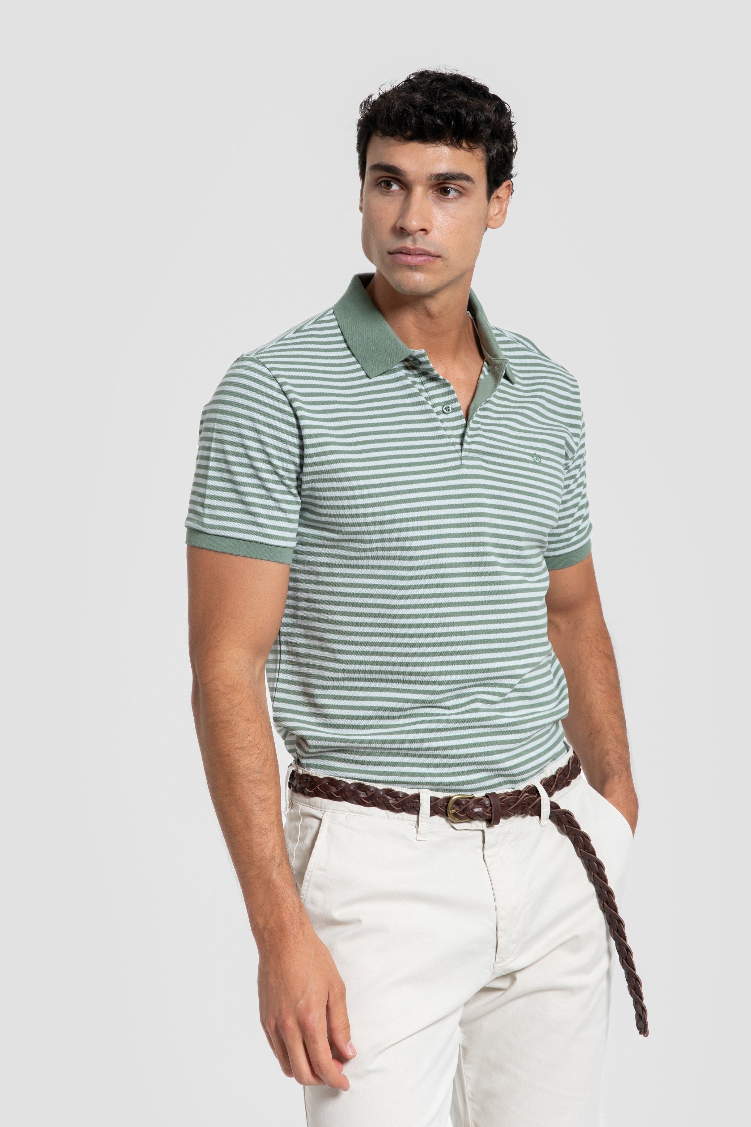 Polo Rayas Menta