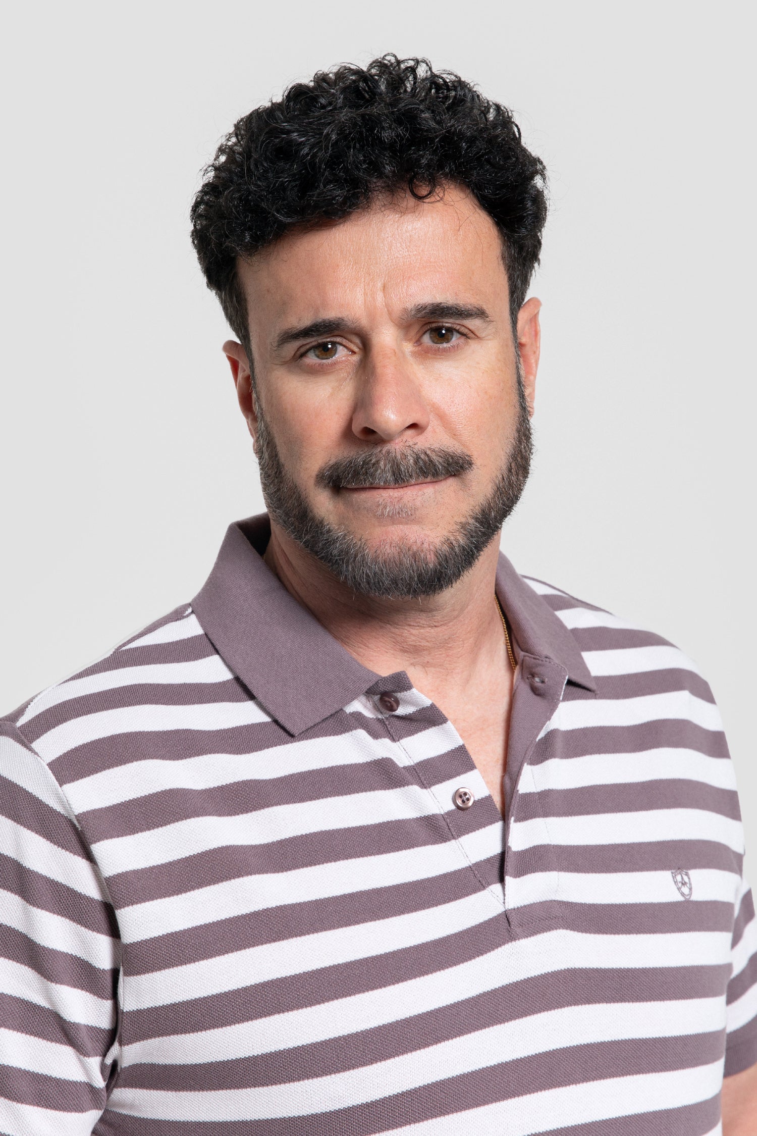 Polo Rayas Marrón