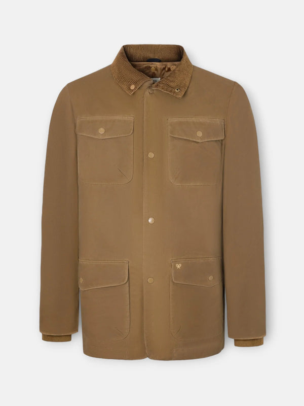 ABRIGO SILBON ENCERADO BOLSILLO - BEIGE