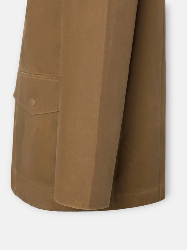 ABRIGO SILBON ENCERADO BOLSILLO - BEIGE