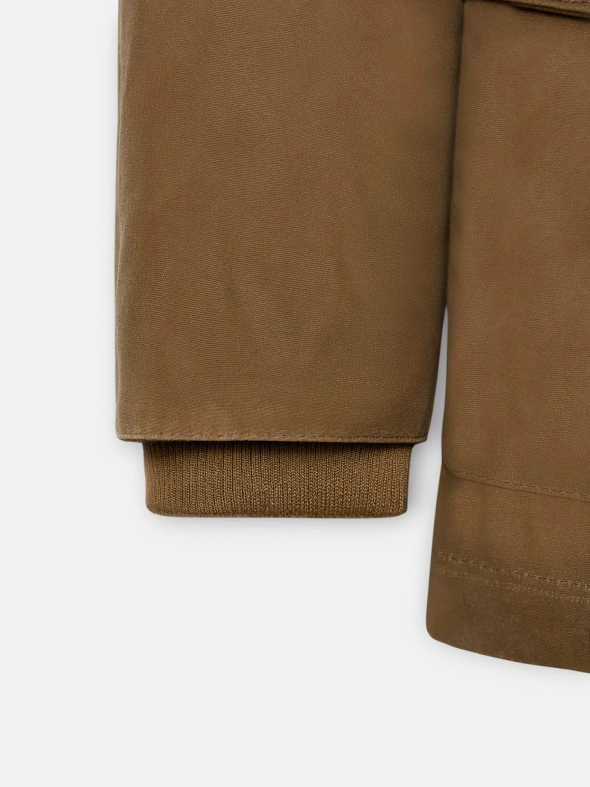 ABRIGO SILBON ENCERADO BOLSILLO - BEIGE