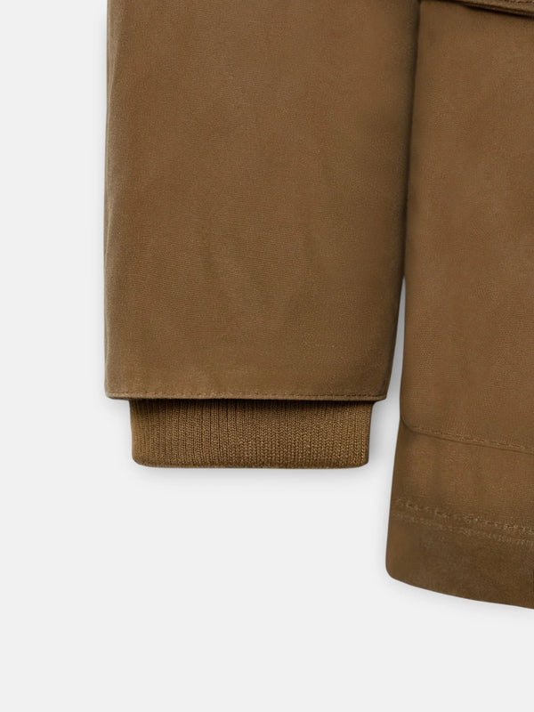 ABRIGO SILBON ENCERADO BOLSILLO - BEIGE