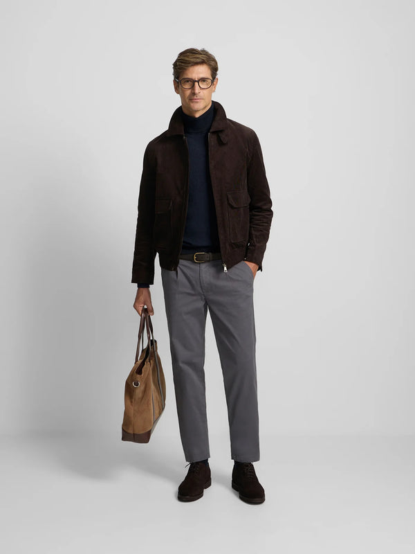 CHAQUETA SILBON PANA - MARRON