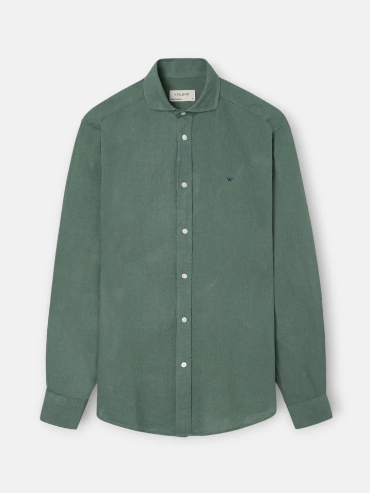 CAMISA SILBON SPORT LINO - VERDE OSCURO