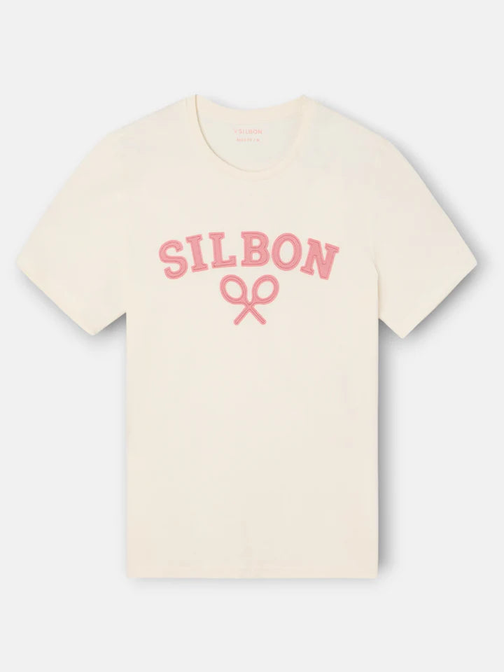 CAMISETA SILBON RAQUETA MEDIA - CREMA