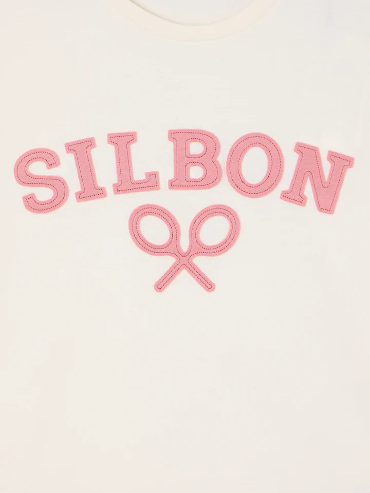CAMISETA SILBON RAQUETA MEDIA - CREMA