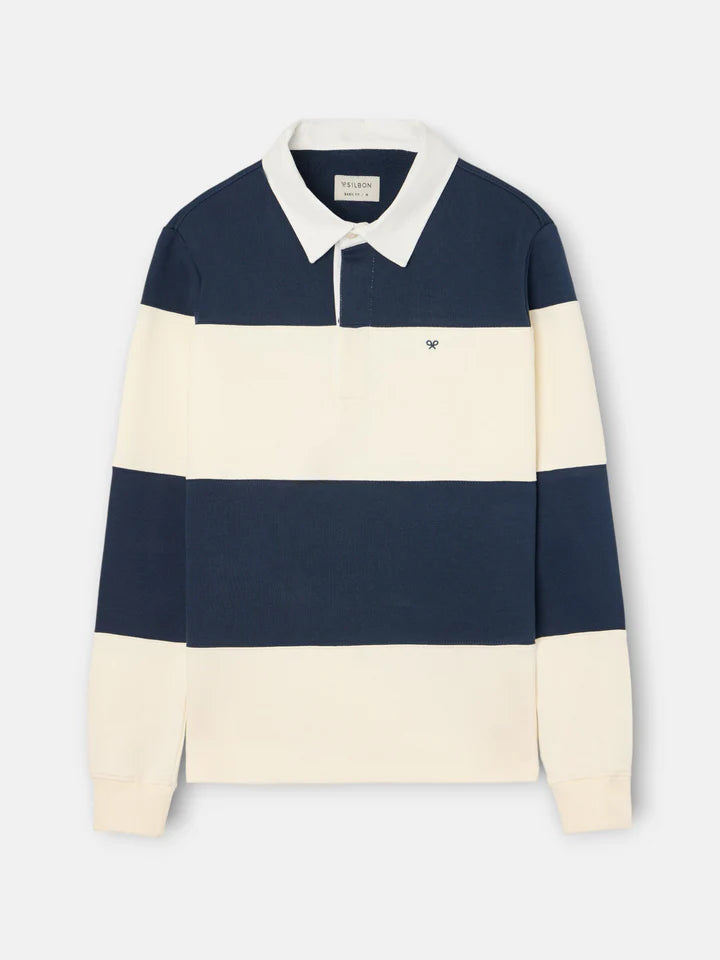 SUDADERA CUELLO POLO  RAYA SILBON - MARINO