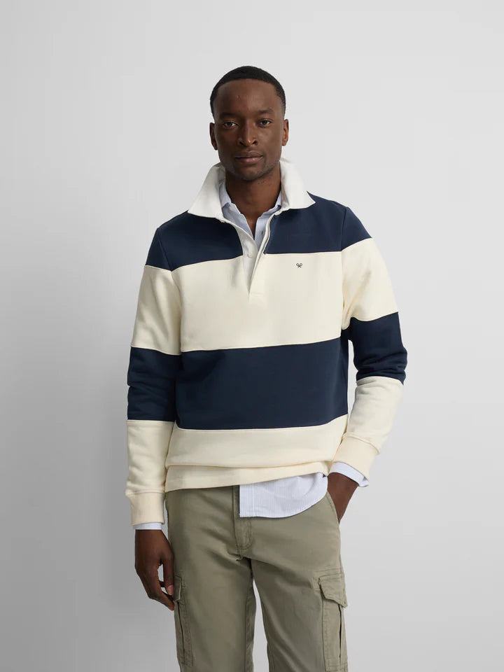 SUDADERA CUELLO POLO  RAYA SILBON - MARINO