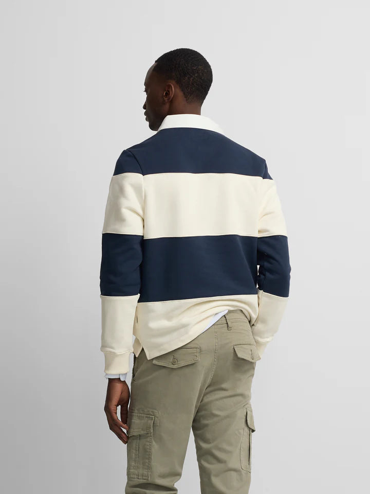 SUDADERA CUELLO POLO  RAYA SILBON - MARINO