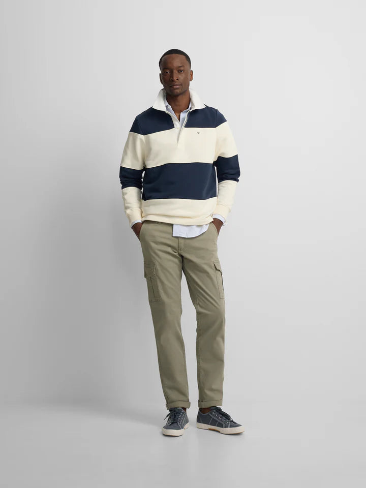 SUDADERA CUELLO POLO  RAYA SILBON - MARINO