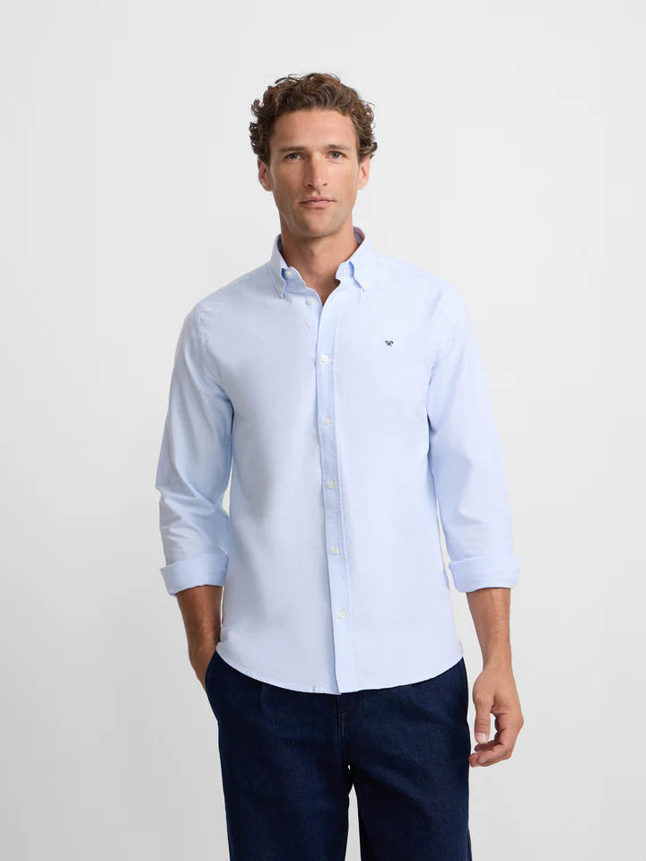 CAMISA SILBON OXFORD REGULAR - CELESTE