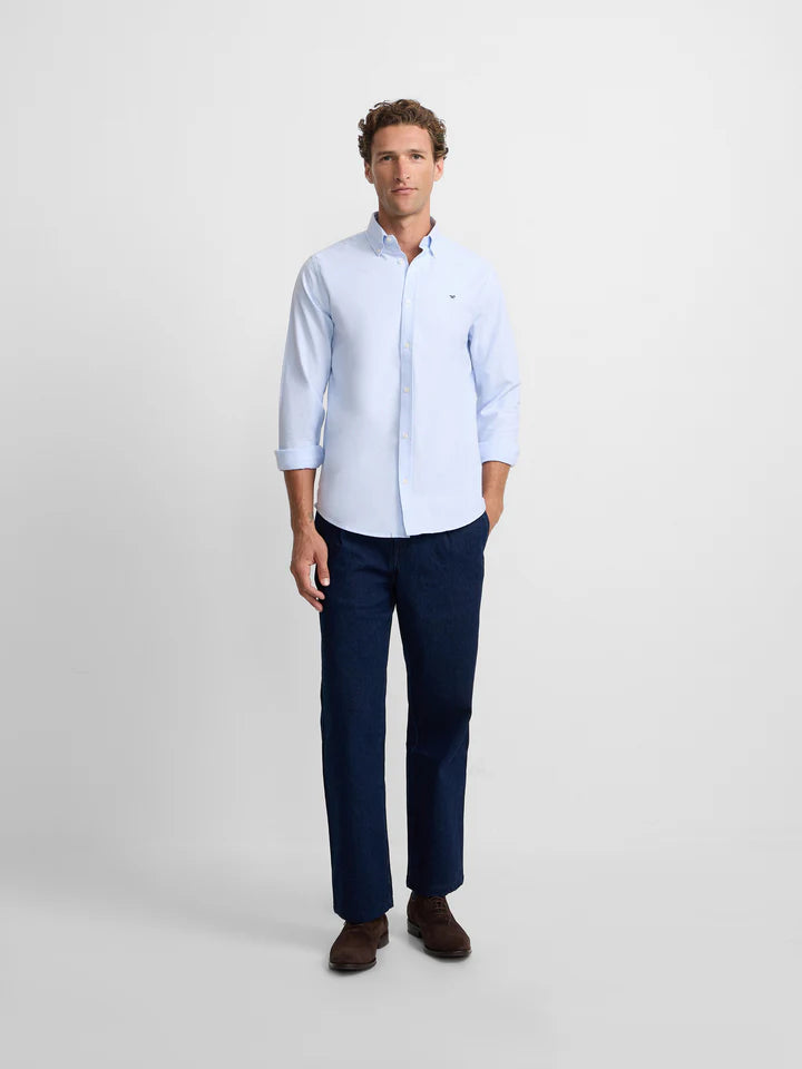 CAMISA SILBON OXFORD REGULAR - CELESTE
