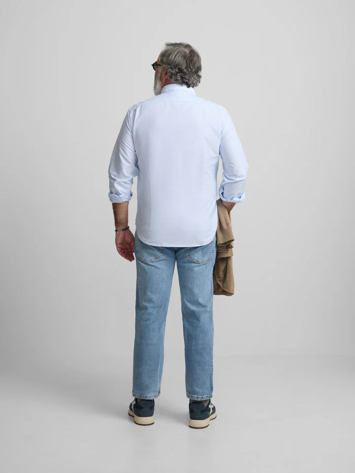 CAMISA SILBON OXFORD REGULAR - CELESTE