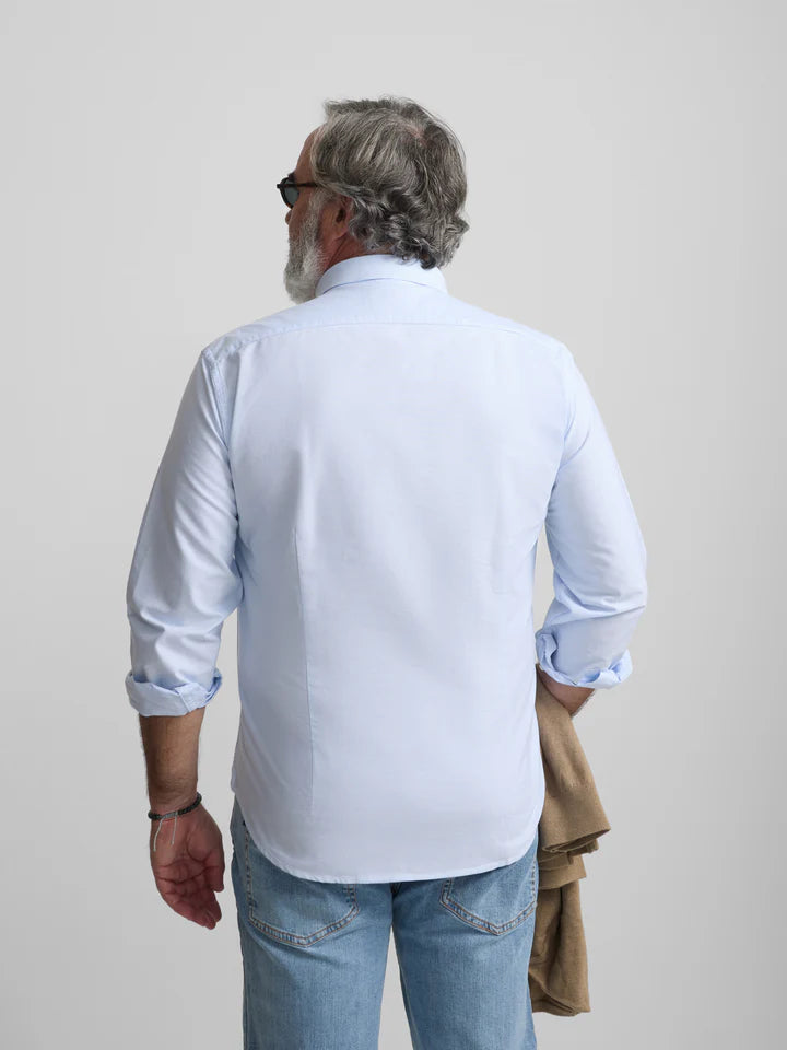 CAMISA SILBON OXFORD REGULAR - CELESTE