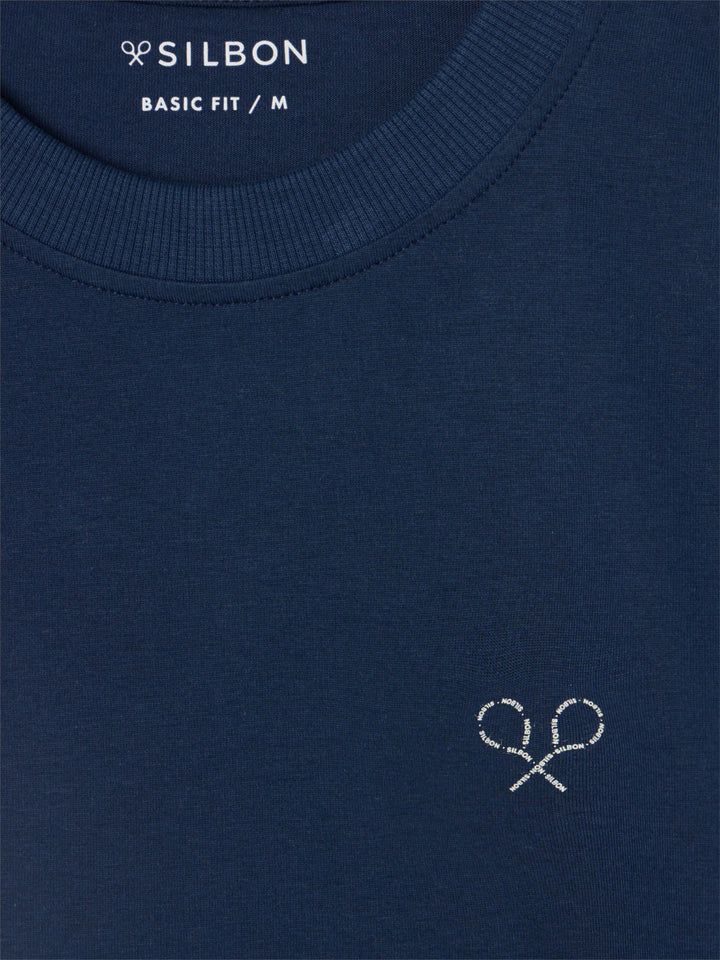 CAMISETA RAQUETAS LETTERING SILBON - MARINO