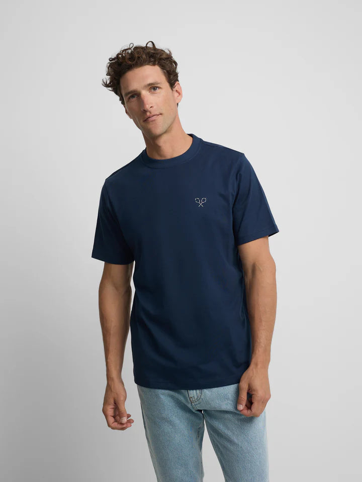 CAMISETA RAQUETAS LETTERING SILBON - MARINO
