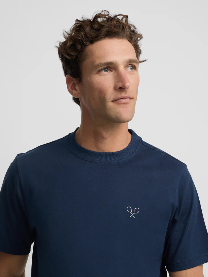 CAMISETA RAQUETAS LETTERING SILBON - MARINO