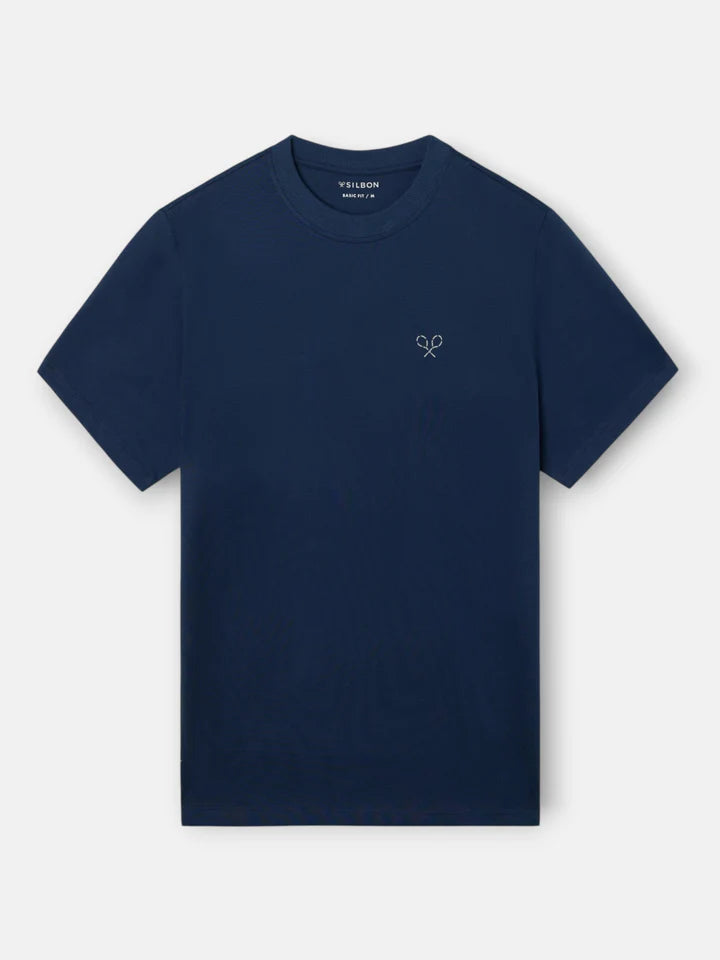 CAMISETA RAQUETAS LETTERING SILBON - MARINO