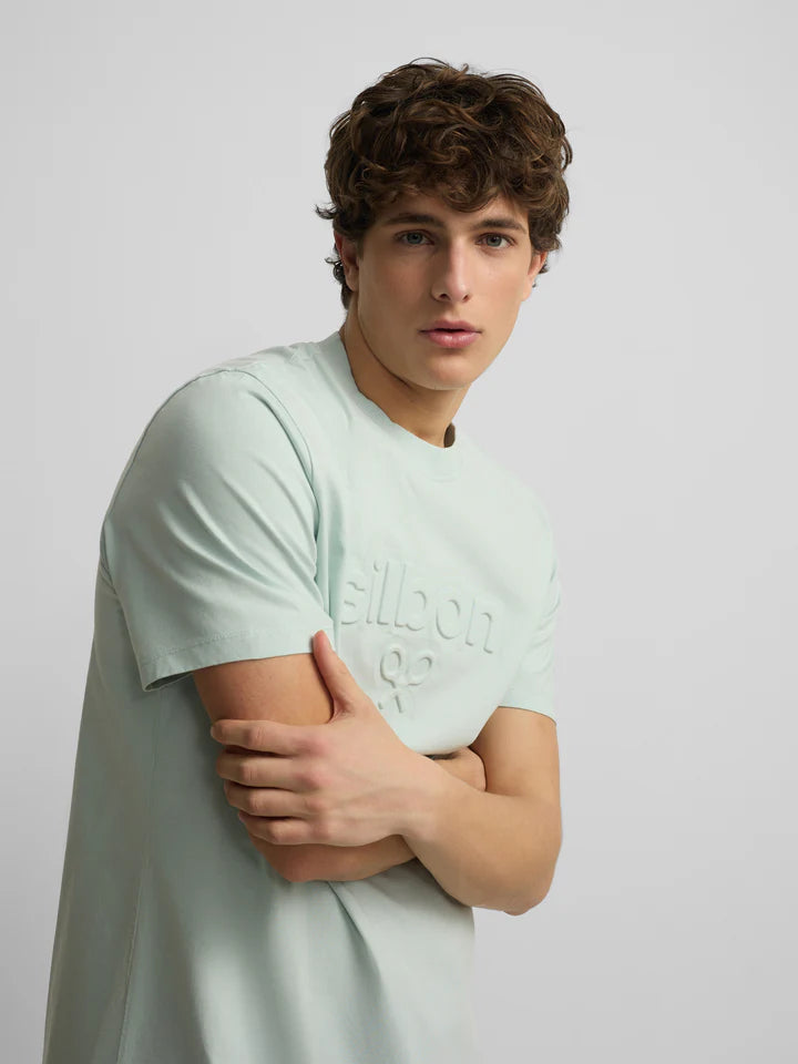 CAMISETAN SILBON RELIEVE TONO - AGUAMARINA