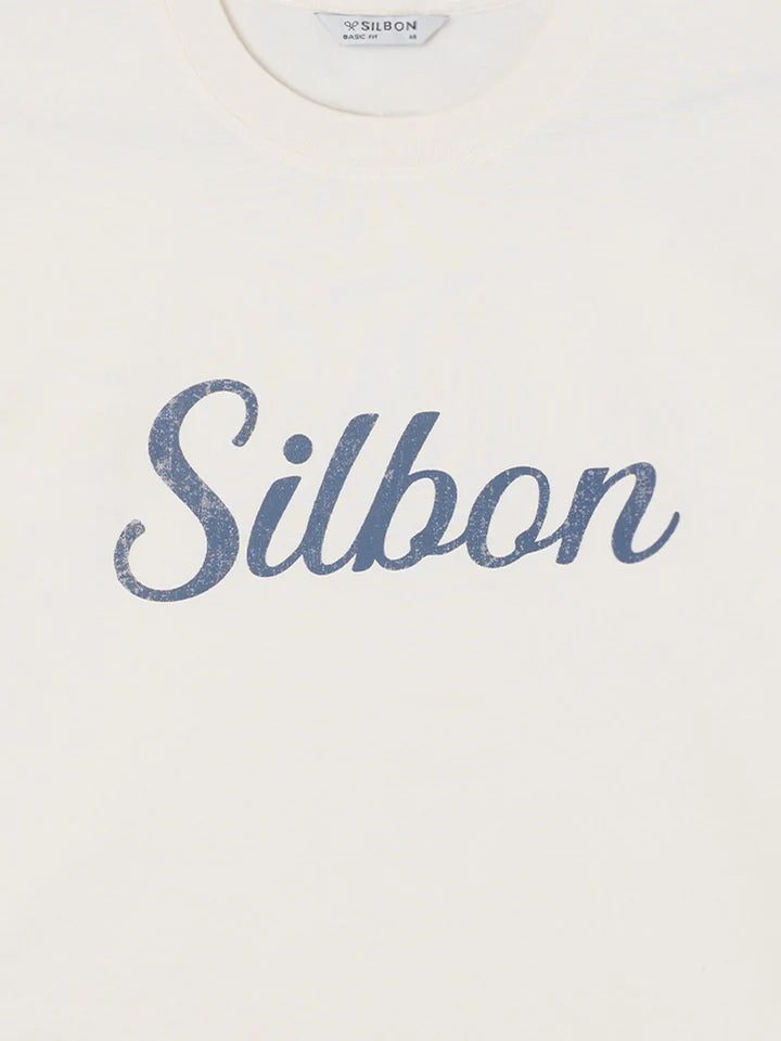 CAMISETA SILBON VINTAGE - CREMA