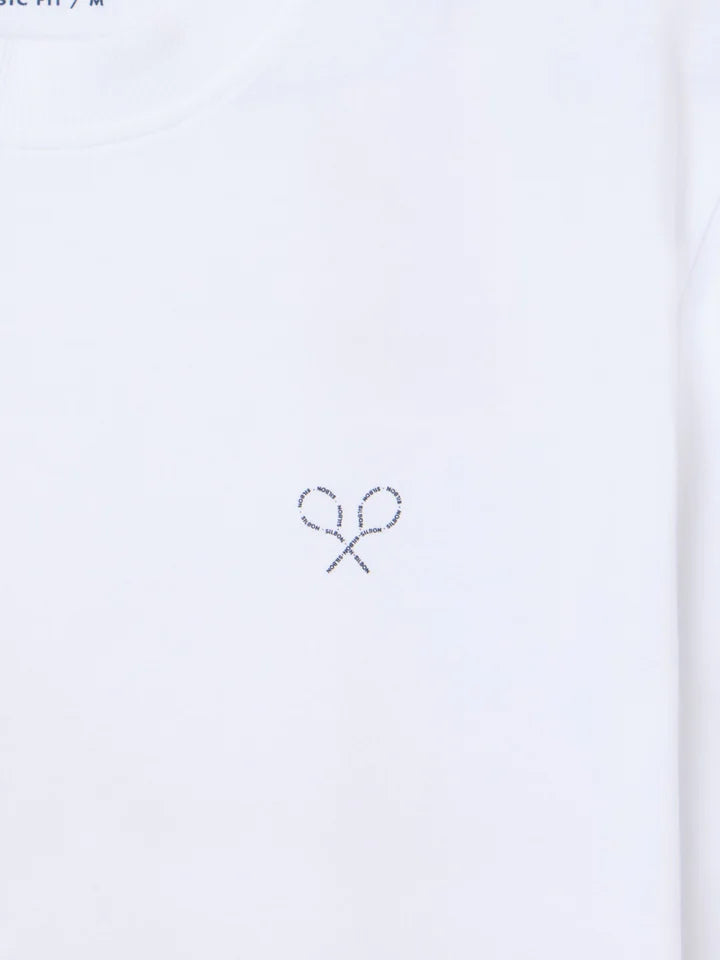 CAMISETA RAQUETAS LETTERING SILBON - BLANCO