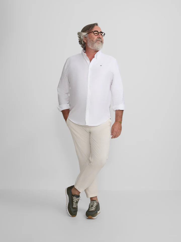 CAMISA SILBON OXFORD REGULAR - BLANCO