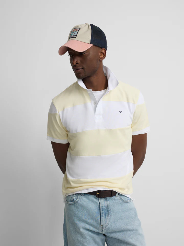 POLO MANGA CORTA RAYA SILBON - AMARILLO