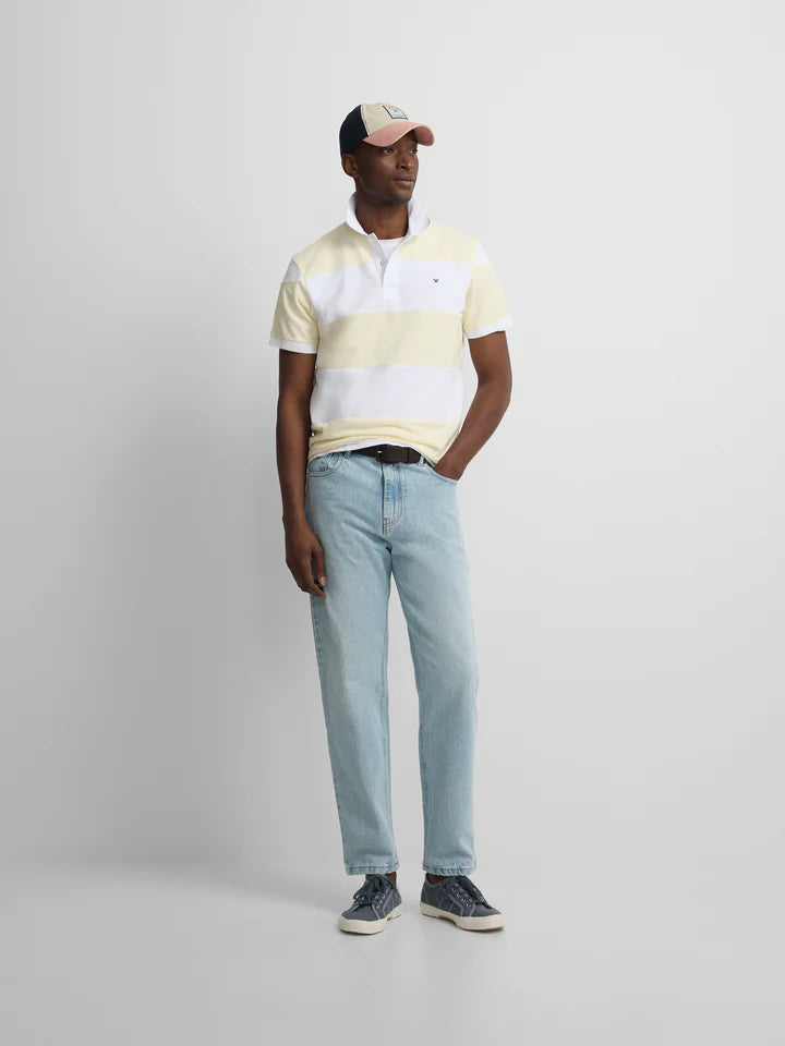 POLO MANGA CORTA RAYA SILBON - AMARILLO