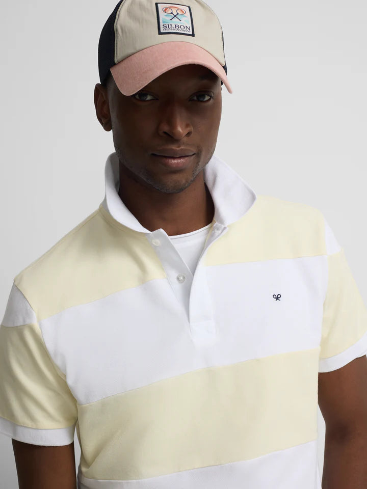 POLO MANGA CORTA RAYA SILBON - AMARILLO