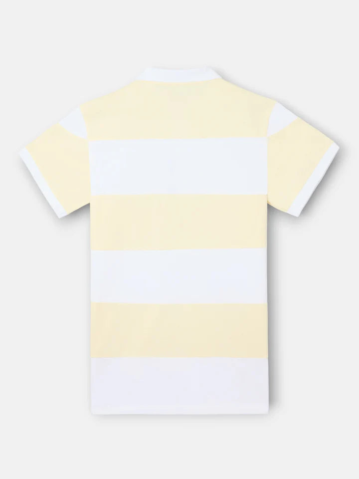POLO MANGA CORTA RAYA SILBON - AMARILLO