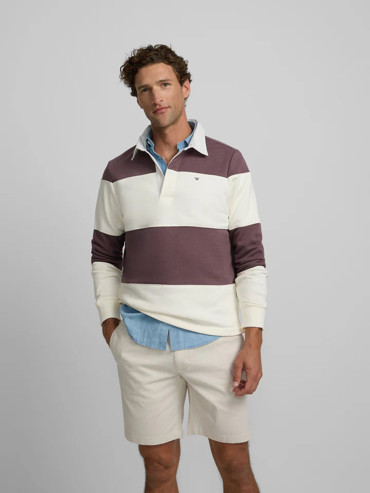 SUDADERA CUELLO POLO  RAYA SILBON - BURDEOS