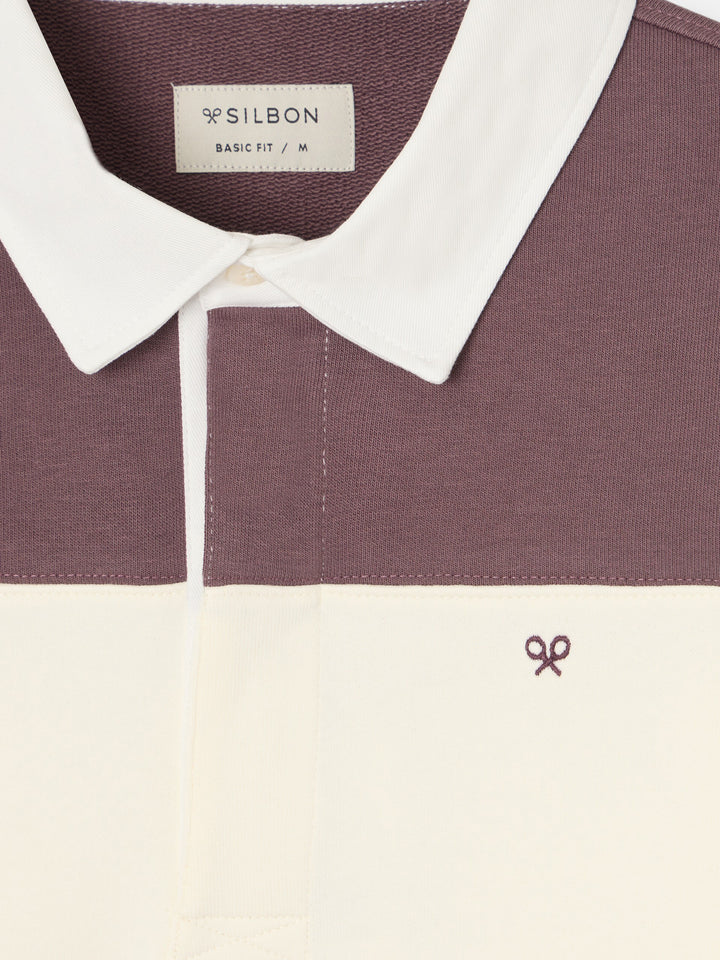 SUDADERA CUELLO POLO  RAYA SILBON - BURDEOS