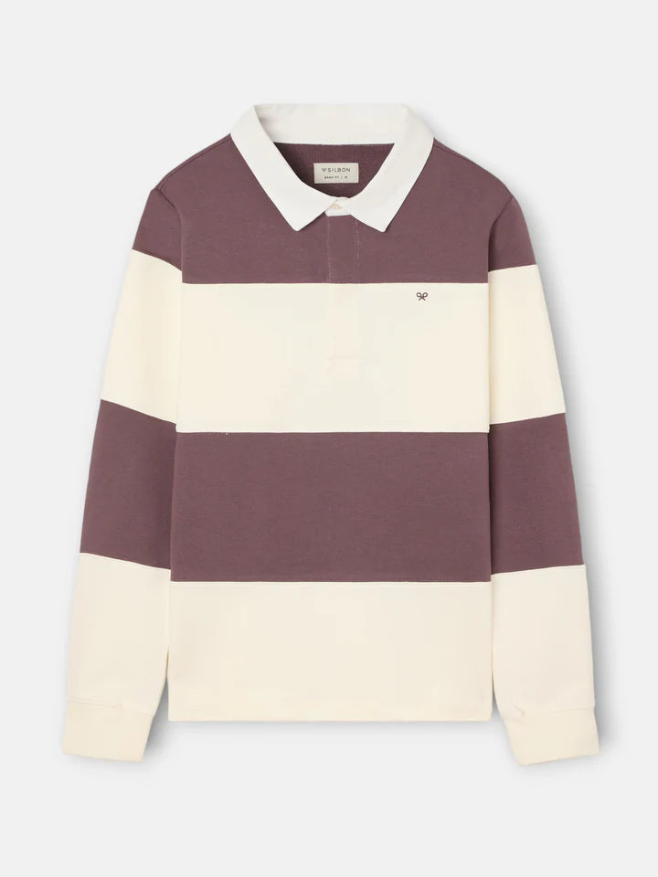 SUDADERA CUELLO POLO  RAYA SILBON - BURDEOS