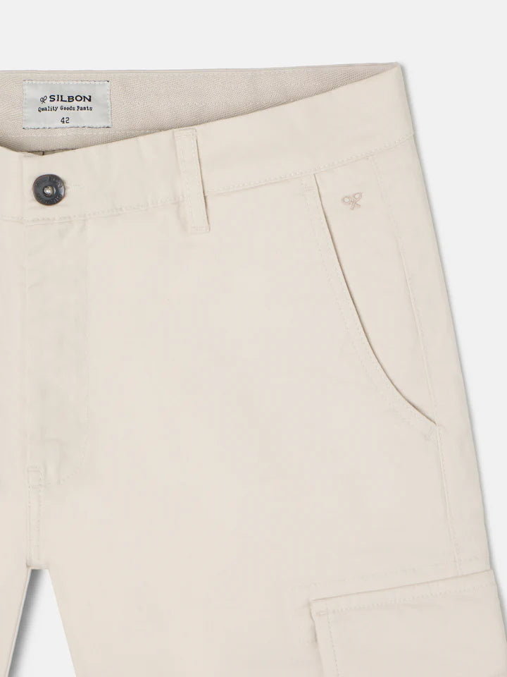 PANTALÓN CARGO SILBON CASUAL - hueso