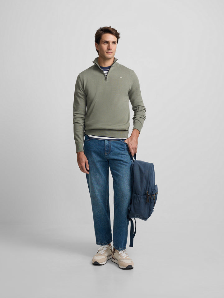 JERSEY SILBON MEDIA CREMALLERA - VERDE